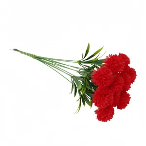 Leuchtend rote künstliche Ballchrysanthemen für Hochzeit und Heimdekoration