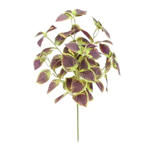 Artificial coleus plant branch fake green foliage for indoor home wall decor 45cm main view