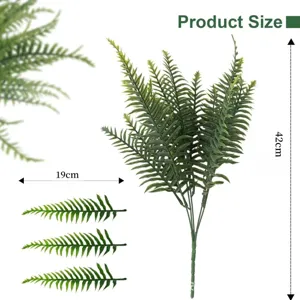 Artificial Boston Fern Branch Fake Greenery Plants Faux Persian Leaf Foliage Home Outdoor Floral Arrangement Decoration