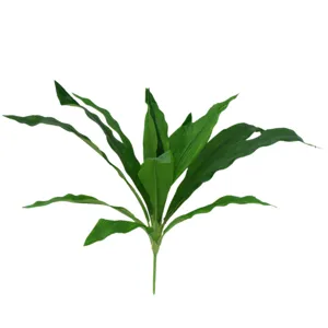 Artificial green plant single branch fake foliage indoor home decor photography prop