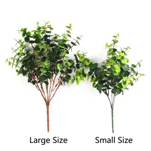Detailed comparison of large and small artificial eucalyptus bundles for interior decoration