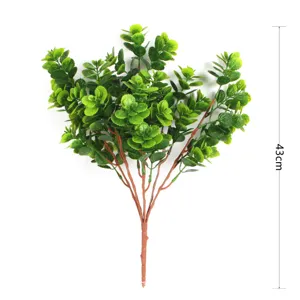 Kunstmatig aardbeiblad groene plant 7-tak neploof voor wanddecoratie van 43cm lengte