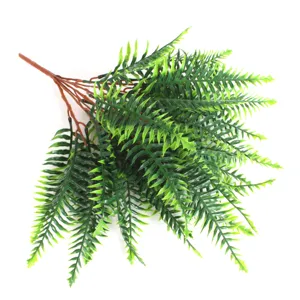 Artificial fern leaf plastic plant detail closeup greenery foliage for home decor display