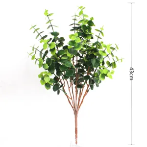 Life-like artificial eucalyptus foliage bunch for indoor home decor, 43cm total height