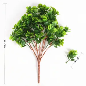 Kunstmatige aardbeiblad groene plant 7 vorken nepplanten voor wanddecoratie 43cm