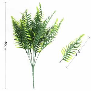 Artificial Boston fern plant plastic fern leaves green bush bouquet for home decor display