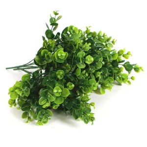 Artificial eucalyptus leaves green plant branch for home wedding floral decoration.