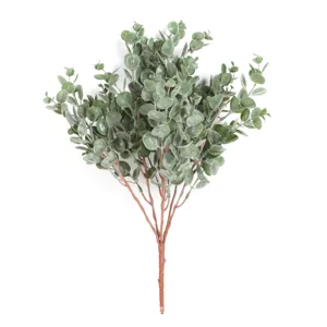 Artificial eucalyptus branches frosted money leaves for home wedding decor floral arrangement