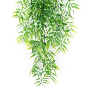 Artificial bamboo leaf wall hanging plant vine for home decor ceiling green plant