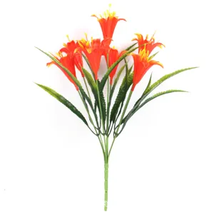 Bouquet de fleurs de volubilis artificielles pour déco de jardin, vue détaillée.