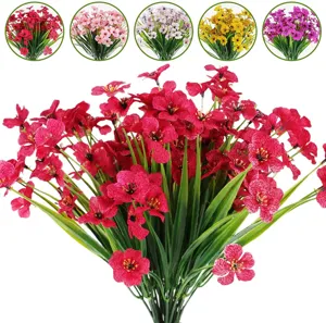 Artificial flower bouquet silk screen cloth violet fake plants for home outdoor decoration