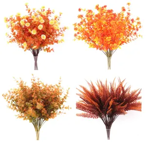 Herfst Kunstmatige Varen Perzisch Gras Eucalyptus Bladeren Plastic Gebladerte Bundel Voor Thanksgiving Herfst Huis Bruiloft Muur Decor
