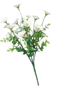Petites marguerites artificielles 7 fourches fausses plantes pour salon décoration fleurs en soie