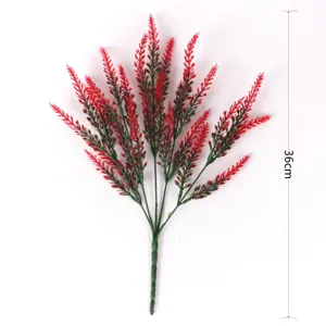 Detailansicht der 36 cm hohen künstlichen roten Lavendel für die Heimdekoration