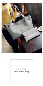 Lässige vielseitige Litschi-Muster Shopper Tasche und Clutch Set für Damen Alltag