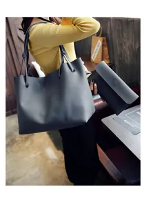 Elegante Damen Litschi Muster Shopper Umhängetasche mit passender Clutch Tasche Set Freizeit Handtasche