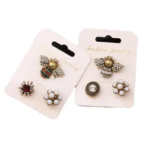 Vintage baroque style bee brooch set with elegant rhinestones and pearl flower accents