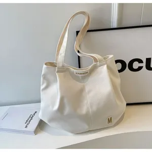 Bolso tote de lona de gran capacidad estilo japonés bolso de hombro para mujer