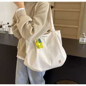 Bolso de lona gran capacidad estilo japonés fresco para uso diario o estudio, muy práctico.