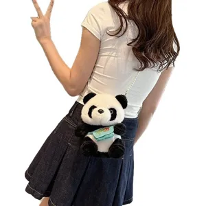 Linda mochila de peluche de panda regalo de recuerdo de zoo para niños y niñas