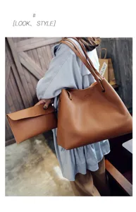 Elegante Damen Litschi Muster Shopper Tasche mit passender Clutch Umhängetasche Set.