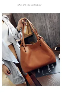 Klassische braune Damen Umhängetasche mit Litschi Muster, große Kapazität lässige Handtasche.