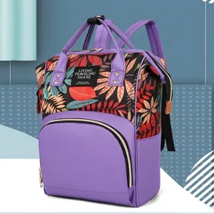 Κομψό τυπωμένο σακίδιο πλάτης πάνας με πολυλειτουργικές θήκες για δραστήριες μητέρες