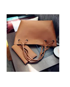 Braune Litschi-Muster Handtasche PU Leder Schultertasche große Kapazität lässige Damentasche