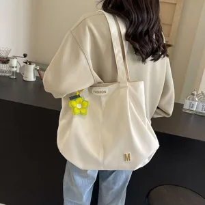 Bolso tote de lona de gran capacidad para mujer bolso de hombro casual elegante