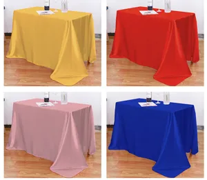 Mantel cuadrado de satén al por mayor para decoración de mesa de comedor de boda en varios colores.