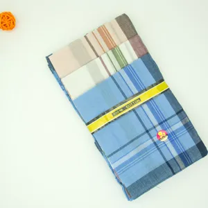 Set di fazzoletti in cotone classico con design a righe vintage, morbidi e assorbenti da uomo.