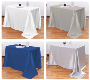 Mantel de satén cuadrado funda de mesa para fiesta de boda decoración de mesa de comedor.