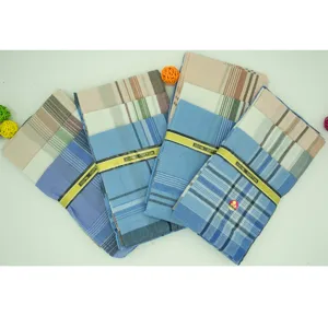 Fazzoletto in Misto Cotone Vintage Retro Uomo Quadrato Assorbi-Sudore Taschino Classico Quadri Strisce Asciugamano