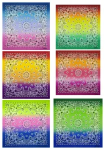 Multifunctional Paisley Gradient Polyester Square Scarf Outdoor Cycling Headscarf Breathable Head Bandana For Unisex