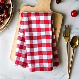 Buffalo Plaid Checkered Kitchen Napkin Table Decor Polyester Cotton Blend Absorbent Tea Towel For Food Photography Background Dining Room Kitchen Accessory