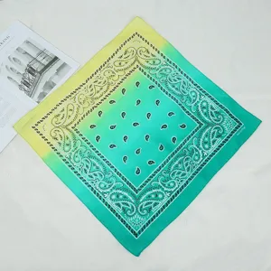 Gradient Paisley Bandana Square Scarf 100% Cotton Outdoor Cycling Multifunctional Headwear
