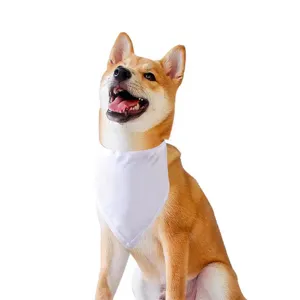 White blank dog bandana, DIY sublimation pet bib and triangle scarf for puppies and cats.