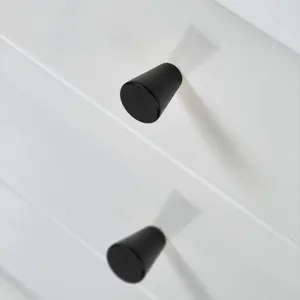 Tiradores de gabinete cónicos de aleación de aluminio negro mate para cajones