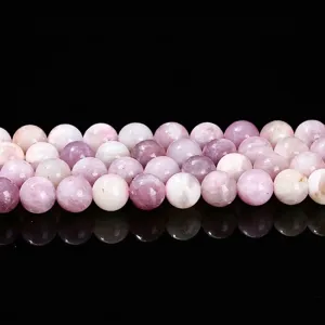 Natürliche Pflaumenblüten-Turmalin Runde Perlen Rosa Lose Edelsteinperlen Für DIY-Schmuckherstellungszubehör Armband Halsketten Basteln