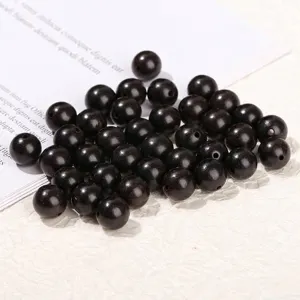 Natürliche schwarze Ebenholzperlen rund lose für DIY-Schmuckherstellung