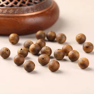 Hoogwaardige natuurlijke agarhout ronde losse kralen met gaten voor DIY-sieraden