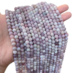Großhandel mit 6 mm natürlichen Pflaumenblüten-Turmalin-Perlen für Heimwerker-Schmuck
