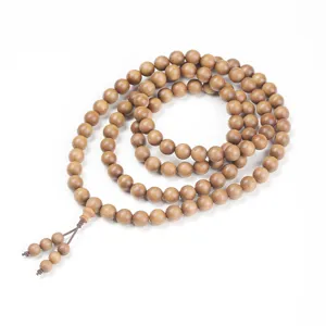 Natural old mountain sandalwood beads for DIY Buddhist prayer mala necklace decoration