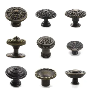 European Vintage Zinc Alloy Cabinet Handles Antique Bronze Drawer Knobs Furniture Hardware For Wardrobe Dresser TV Stand Pulls