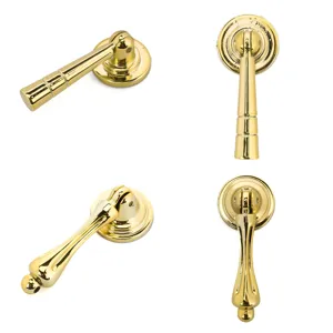 Vintage style gold plastic cabinet door and drawer handles with single hole mounting
