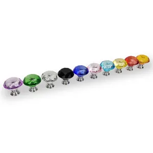 Colorful crystal cabinet knobs and glass door handles for furniture drawers