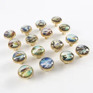Cabinet knobs with national park landscape designs for drawers and cupboard doors