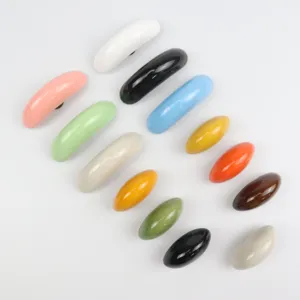 Bouton de meuble en céramique coloré poignée de tiroir croissant pour armoire
