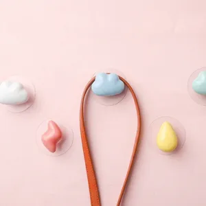 Poignées d'armoire et crochets muraux en céramique colorés en forme de nuage adhésifs
