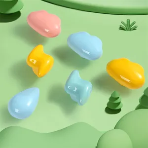 Cartoon Ceramic Cabinet Knobs Cloud Lightning Waterdrop Shape Drawer Pulls For Kids Room Wardrobe Dresser Handles Nursery Decor
